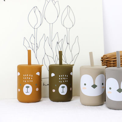 Venta al por mayor Disponible Impreso Silicona Taza de Bebida con paja - Alta Durabilidad Taza de silicona infranqueable