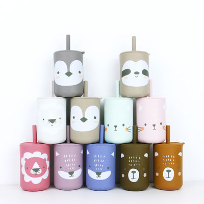 Venta al por mayor Disponible Impreso Silicona Taza de Bebida con paja - Alta Durabilidad Taza de silicona infranqueable