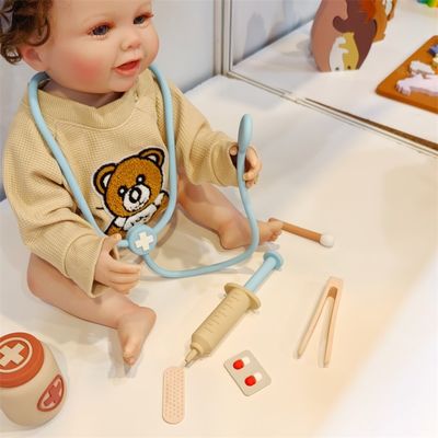Juguetes para bebés de silicona con función de juego de rol de doctor de 8 piezas