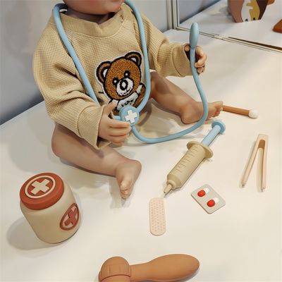 Juguetes para bebés de silicona con función de juego de rol de doctor de 8 piezas