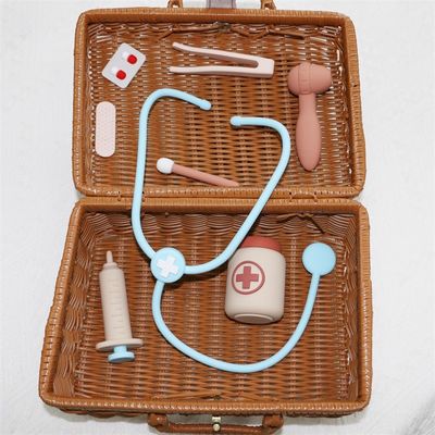Juguetes para bebés de silicona con función de juego de rol de doctor de 8 piezas
