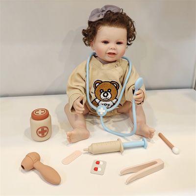 Juguetes para bebés de silicona con función de juego de rol de doctor de 8 piezas