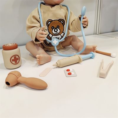204g Silicona Doctor juego de juego personalizado de la caja de transporte médico para niños