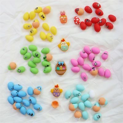 Perlas de silicona para dientes suaves seguras duraderas de Pascua Perlas de huevo de silicona con agujero para hacer plumas