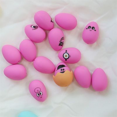 Perlas de silicona para dientes suaves seguras duraderas de Pascua Perlas de huevo de silicona con agujero para hacer plumas