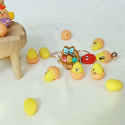 Perlas para dientes de silicona con diseño de impresión personalizado huevos de Pascua 3D de silicona con focos de concha