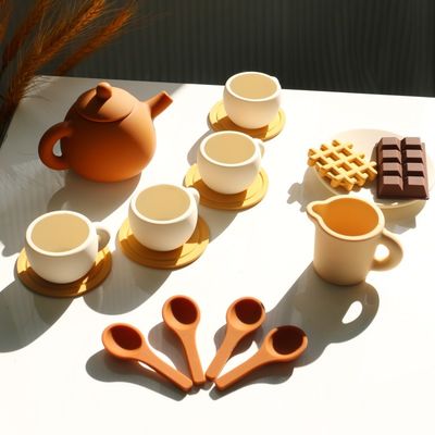 Estándar de seguridad CE juguetes de silicona para bebés con juguete de silicona con tetera