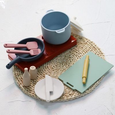 Fábrica Nueva llegada Fingir juego juego juguetes de cocina Montessori Educación Silica Gel de cocina juguete de silicona