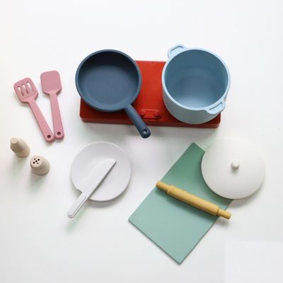 Fábrica Nueva llegada Fingir juego juego juguetes de cocina Montessori Educación Silica Gel de cocina juguete de silicona