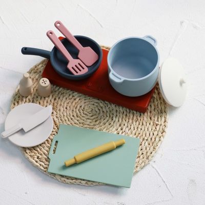 Fábrica Nueva llegada Fingir juego juego juguetes de cocina Montessori Educación Silica Gel de cocina juguete de silicona