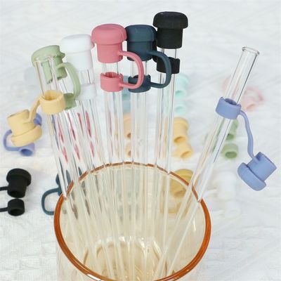 No-tóxico de silicona hecha a medida de paja de cubierta Toppers sombrero de tapa para tumblers paja