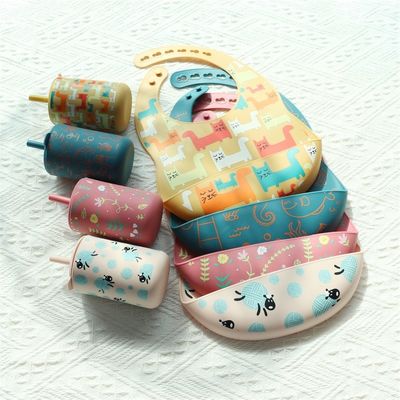 Taza de beber de silicona con paja para el entrenamiento del bebé libre de BPA Grado alimenticio Tazas de silicona para gatos nuevas
