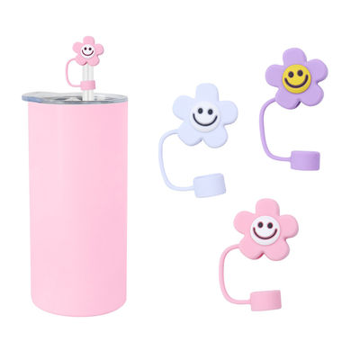 Diferentes flores de silicona de paja de paja de sombrero de sombrero Toppers Caps para la copa Tumbler