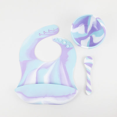 Conjunto de vajilla de silicona de colores múltiples Plato para bebé Niño pequeño Conjunto de cena para niños Conjunto de comida de silicona