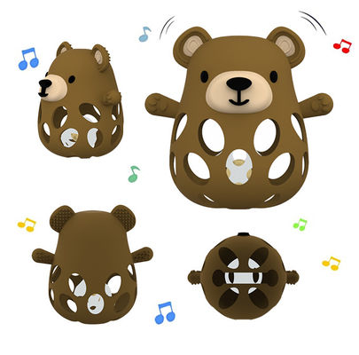 Animales zorro y oso alivio de grado médico para bebés 0-6 meses alivia el dolor de la dentición silicona dentadura para bebés con fácil agarre