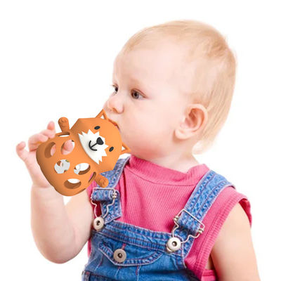 Fábrica de silicona personalizada 3D zorro animal BPA de calidad alimenticia libre juguetes de silicona de dientes de cascabel para bebés
