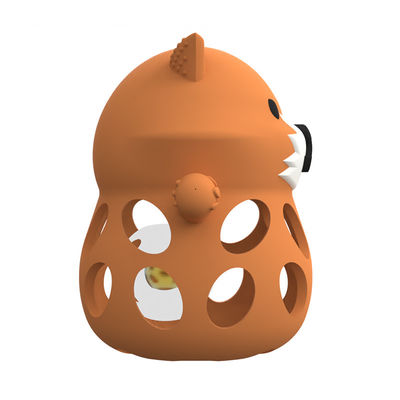 Fábrica de silicona personalizada 3D zorro animal BPA de calidad alimenticia libre juguetes de silicona de dientes de cascabel para bebés