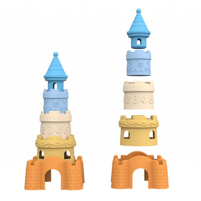 BSCI fábrica de silicona personalizada de apilamiento de juguetes para bebés educativos niños construcción torre apilador de juguetes de silicona