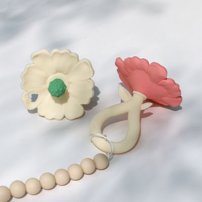 PAISEN Personalizado 6 meses Dientes en forma de planta de flores Dientes de goma natural 100% Dientes de silicona Dientes masticados Dientes suaves de bebé