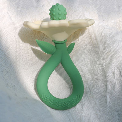 PAISEN Personalizado 6 meses Dientes en forma de planta de flores Dientes de goma natural 100% Dientes de silicona Dientes masticados Dientes suaves de bebé