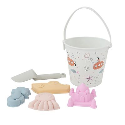 BSCI Factory mayorista personalizado EN71 comprobado de transferencia de calor de impresión de silicona blanca clara juguetes para bebés kit de arena juegos de playa para niños