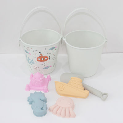 BSCI Factory mayorista personalizado EN71 comprobado de transferencia de calor de impresión de silicona blanca clara juguetes para bebés kit de arena juegos de playa para niños