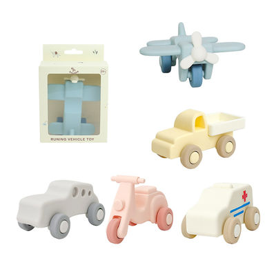 Grado alimenticio Silicona juguete para dientes de bebé para molares Juguetes para bebés 3+ Grado alimenticio Silicona Tractor para automóviles Silicona Juguetes para niños