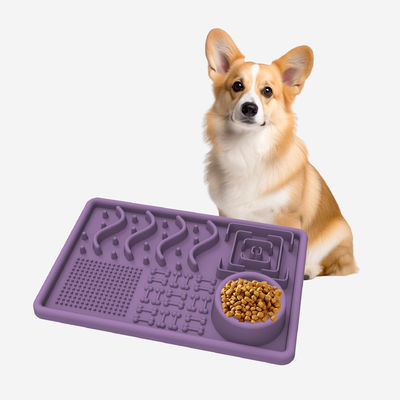 No tóxico hecho a medida de silicona para perros alimentador de mascotas de lamido lento comida placas de agua