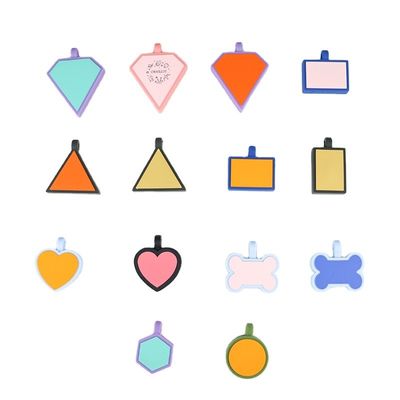 Etiquetas silenciosas de silicona sin BPA de color colorido etiqueta de cuello de silicona para perros en venta etiquetas de identificación de perros de silicona únicas accesorios