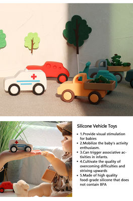 Juguetes de Coche y Avión Montessori de Silicona Suave – Juguetes de Desarrollo No Tóxicos para Bebés