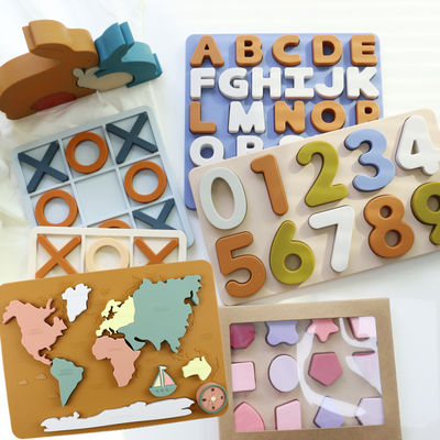 Nuevo diseño Puzzle de silicona 3D Jigsaw juguetes para bebés para recién nacidos Puzzle Montessori Cognitivo juegos de mesa de juego de educación temprana