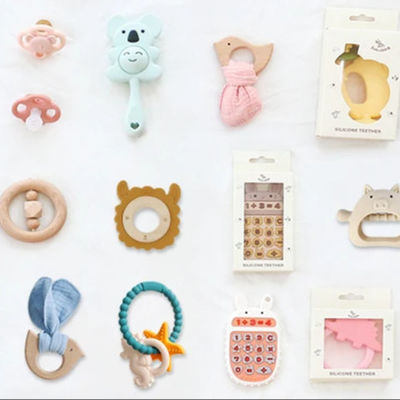 Collar chupete cadena de forma focal cuentas para bolígrafos con cuentas de silicona de dentición enfoque cuentas de juguetes para niños