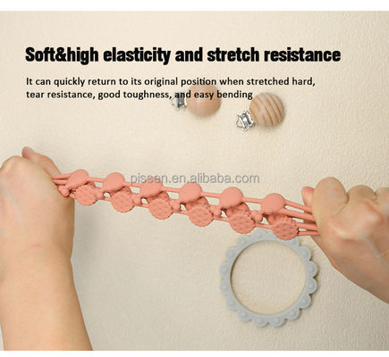Collar chupete cadena de forma focal cuentas para bolígrafos con cuentas de silicona de dentición enfoque cuentas de juguetes para niños