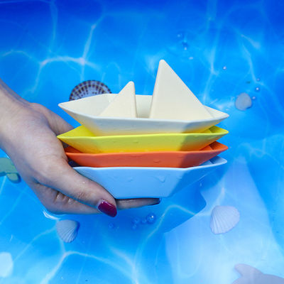 Nueva llegada BPA seguro silicona bañera juguetes de barco fácil de limpiar niños juegos de baño juguetes de baño de silicona educativo niños