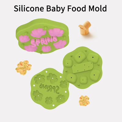 PAISEN Flor de primavera de silicona Fruta para bebés Alimentos de alimentación Leche materna Popsicle Molde para el alivio de la dentición Refrigerador de bandeja con tapa
