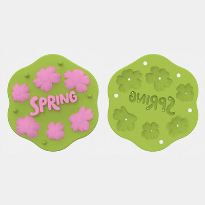 PAISEN Flor de primavera de silicona Fruta para bebés Alimentos de alimentación Leche materna Popsicle Molde para el alivio de la dentición Refrigerador de bandeja con tapa