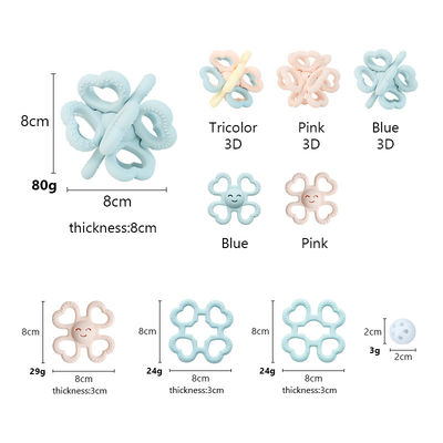 2025 Nuevo anillo de silicona personalizado suave 3D para niños juguete de cascabel para bebés juguete de dientes sin BPA de calidad alimentaria juguetes de dientes suaves para juguetes
