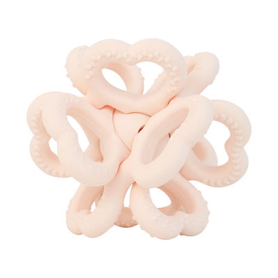 PAISEN BSCI Rattle Baby Teether Bola de juguete sin BPA Bola blanda de silicona fácil de sostener Teether para bebés de 6 meses de edad +