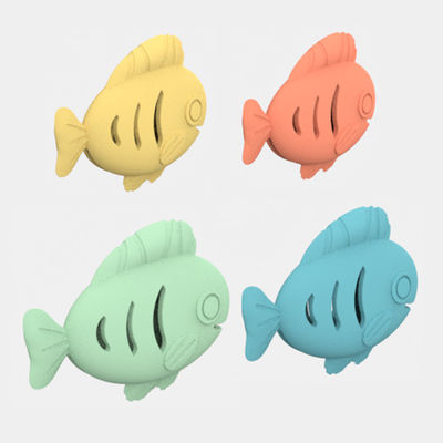 Venta al por mayor colorido BPA Grado alimenticio libre de silicona para mascotas Perros de entrenamiento de pescado Juguetes de forma de pescado Bocadillo de filtración lenta Alimento de silicona Juguetes para peces