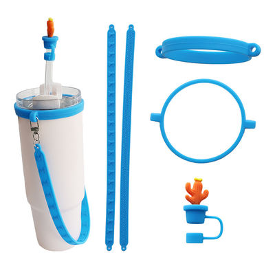 Eslingas personalizadas de silicona de cordón de mango para tumbler personalizadas antiderrapante etiqueta de taza Sippy botella de agua llevar accesorios de barra de correa