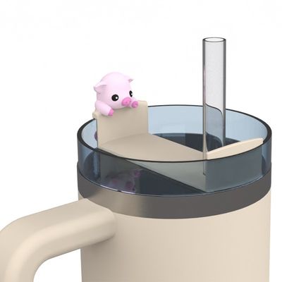 Accesorios para bares Bonitos dibujos animados Panda Conejo Conejo Cerdo Diseño BPA Libre Silicona de grado alimenticio Aceesoreis para botellas Tumblers