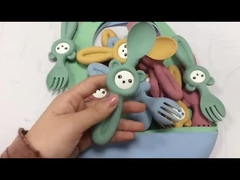 Cucharas lindas suaves de Panda Style Silicone Forks And para los niños del bebé